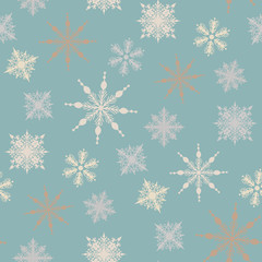 Naklejka na ściany i meble Seamless winter background with snowflakes