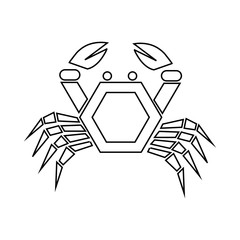 Crab icon, outline style