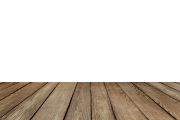 empty Wooden table on isolate white.