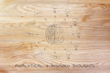 circuits & brain creating data vs ideas, analytical or inspired