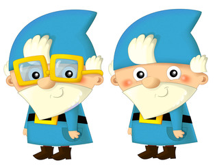 Cartoon cheerful dwarf - isolated - illustration for children