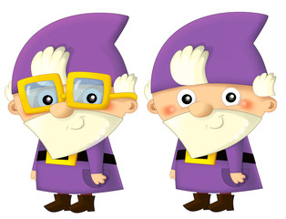 Cartoon cheerful dwarf - isolated - illustration for children