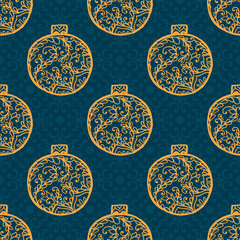 Christmas collection. Seamless with icons of mandala ornament. 