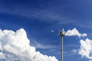 Cell Phone Tower on blue sky