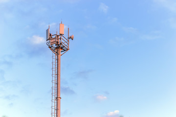 Cell Phone Tower on blue sky