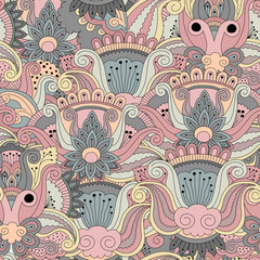 Ornate seamless pattern with flowers, can be used for wallpape, web page background, surface textures.