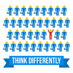 Think differently people concept. Vector illustration.