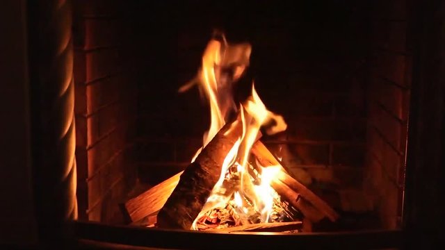 Wood burning fireplace