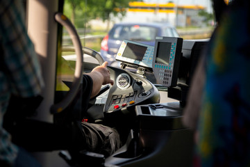 busdriver in cockpit