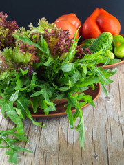 salad, arugula, fresh, lettuce, food