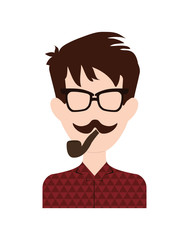 man avatar  icon. Hipster style concept, vector graphic 