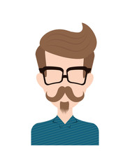 man avatar  icon. Hipster style concept, vector graphic 