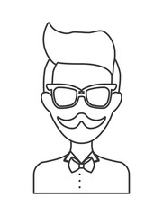 man avatar  icon. Hipster style concept, vector graphic 