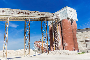 industrial container at the plant for the production of building