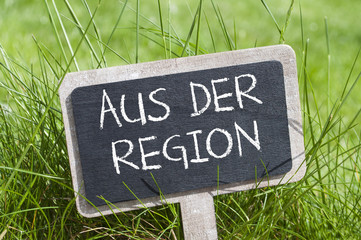 Schild Tafel mit Aus der Region