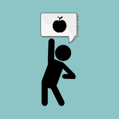 Healthy lifestyle design. bodycare icon. flat illustration, vect