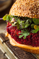 Healthy Baked Red Vegan Beet Burger