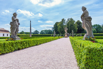 Baroque park garden statues, state Kuks hospital spa chateau, Czech republic