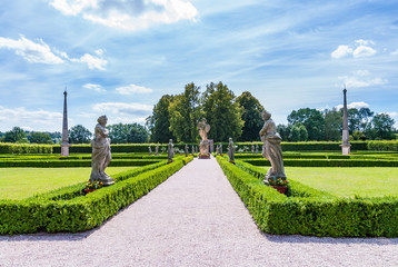 Baroque park garden statues, state Kuks hospital spa chateau, Czech republic