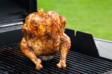 Homemade Grilled Beer Can Chicken