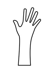 hand design. human body concept. silhouette illustration. vector