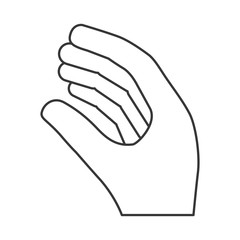 Human hand design. isolated figure with fingers icon. vector gra