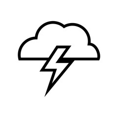 cloud and thunder design. isolated weather icon. vector graphic