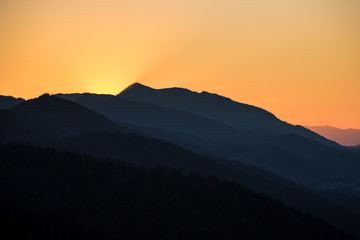 Sunset over Tatra Mountains,Zakopane,Poland