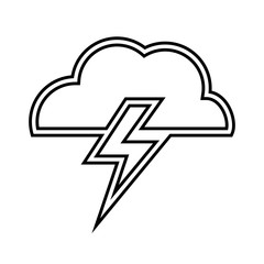cloud and thunder design. isolated weather icon. vector graphic