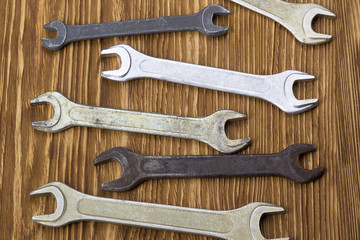 Set of wrenches in several different sizes.