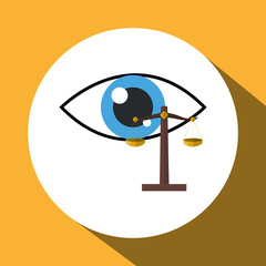 Law design. Justice icon. Flat illustration, vector graphic