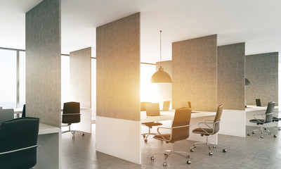Coworking office with sunlight