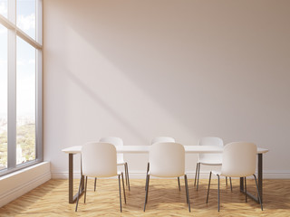 Rectangular table in conference room