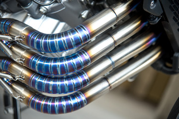 burning blue titanium welding pipe - 113715223