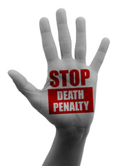 Stop alla pena di morte, bloccare fermare, mano aperta