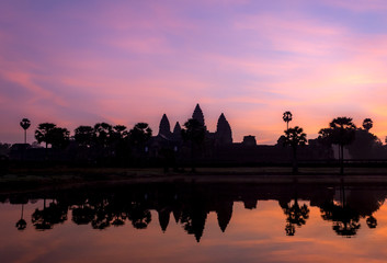 Fototapeta na wymiar Angkor Wat temple sunset sky