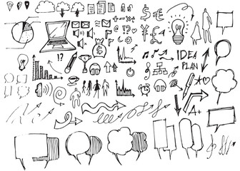 Business doodles sketch eps10 vector