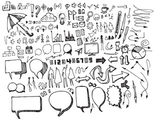 Business doodles sketch eps10 vector