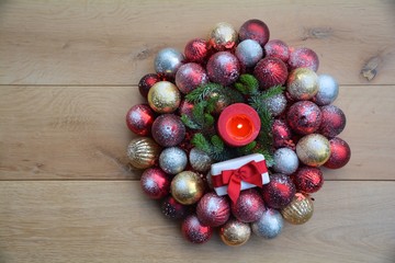 Weihnachtskarte - rote Adventskerze