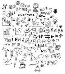 Business doodles sketch eps10 vector