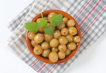 pickled green gooseberries