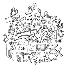 Business doodles sketch eps10 vector