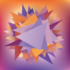 Multicolored low polygon mosaic shapes, color star, vector design, creative background, templates design