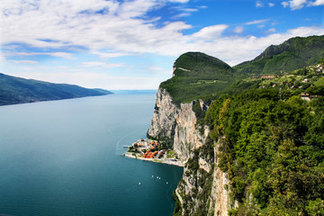View of Campione del Garda on Lake Garda