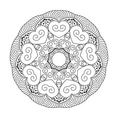 Abstract round ornament.  Mandala. Abstract background. Design for coloring page
