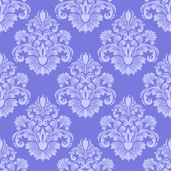 Fototapeta na wymiar Llight blue seamless damask Wallpaper.