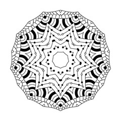 Abstract round ornament.  Mandala. Abstract background. Design for coloring page