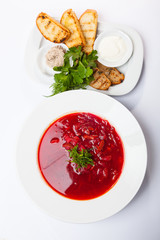 Red Borsch with meat
