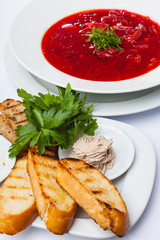 Red Borsch with meat