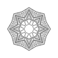 Abstract round ornament. Mandala. Abstract background. Design for coloring page